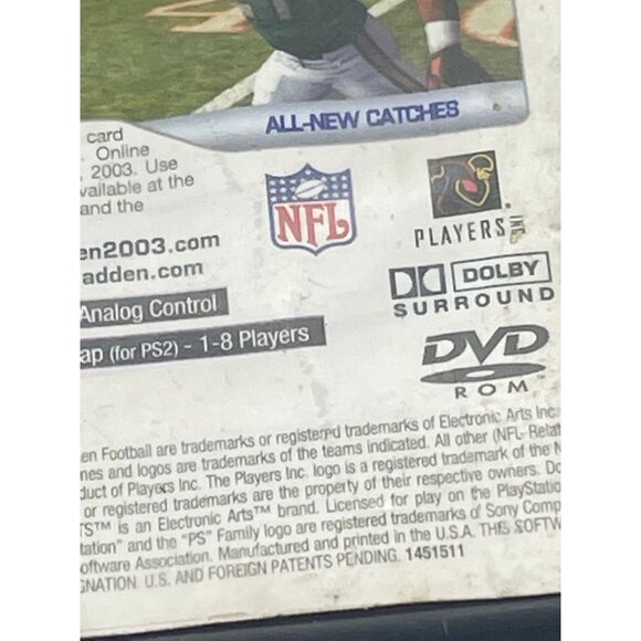 Madden DVD play station 2 2003 Dolby digital 1-2 players 1238 KB used see photos - Picture 5 of 8